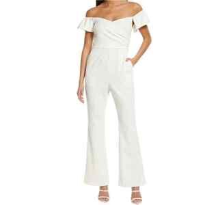 Chelsea28 off the shoulder white wide leg jumpsuit size large